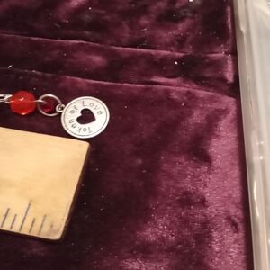 Chic Silver and Red Charm Necklace